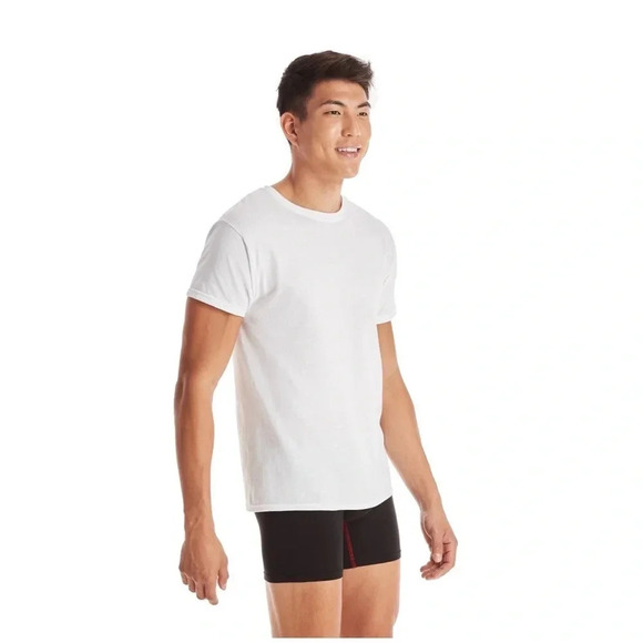 Hanes 4 pack White Crew Neck Tee Shirts - Picture 4 of 4